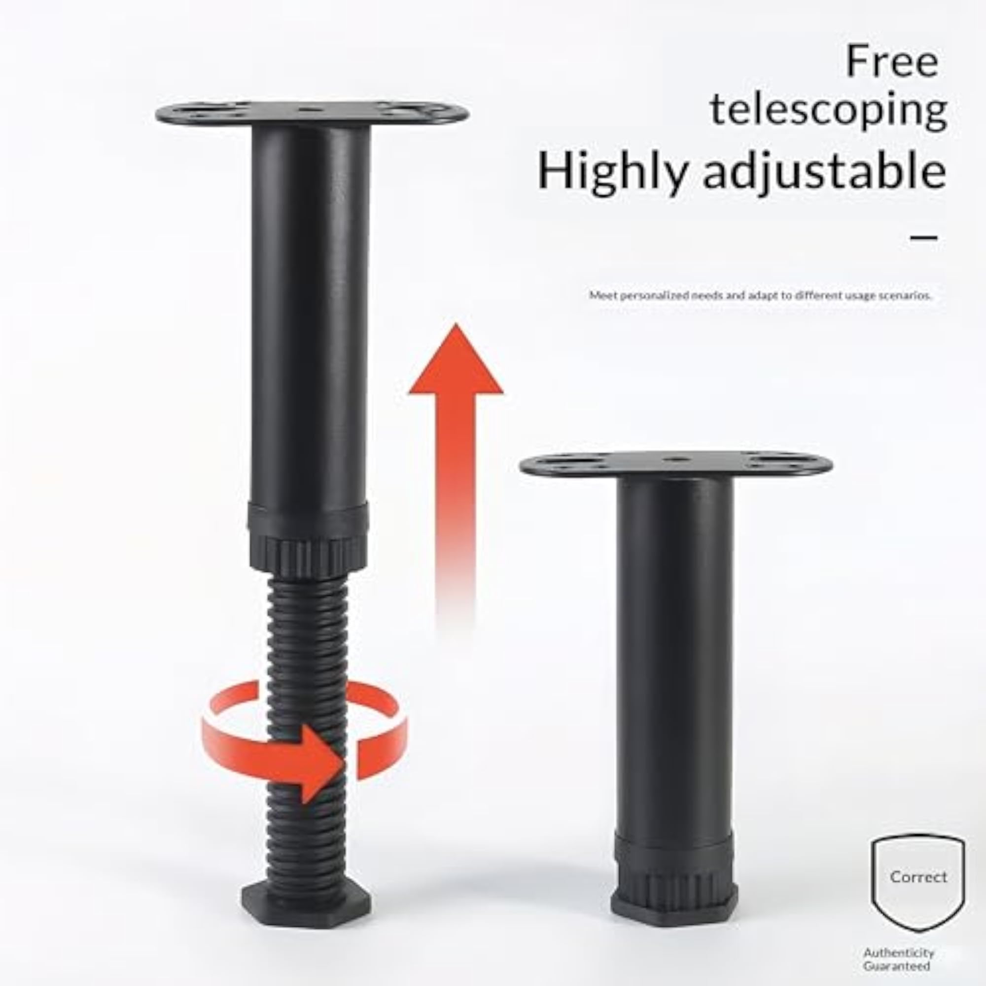 4Pcs Telescopic Bed Beam Support with 551lbs Capacity